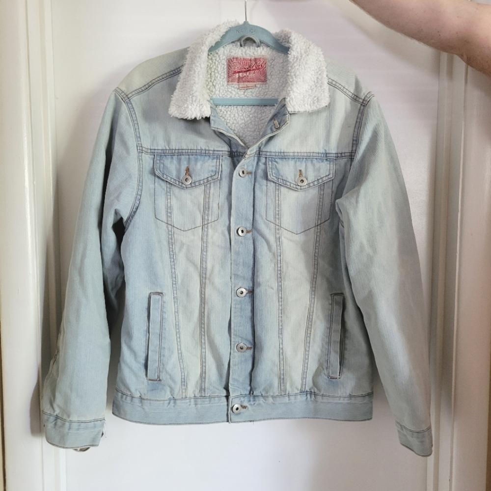 Shearling Denim Jacket, Men's L